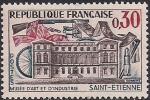 Франция 1960 год. Музей Сант-Этьен. 1 марка с наклейкой