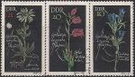 ГДР 1966 год. Охраняемые растения. 3 гашёные марки
