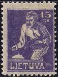 Литва 1922 год. Сеятель (ном. 15). 1 марка из серии