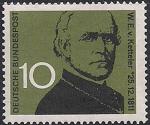 ФРГ 1961 год. 150 лет со дня рождения католического священника, богослова и политика В. Кеттлера. 1 марка с наклейкой