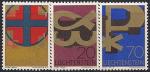 Лихтенштейн 1967 год. Фрагменты церковной росписи Георга Малина. 3 марки
