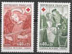 Франция 1970 г., Красный крест, фрески, 1 марка