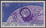 Андорра (Франция)1962 год. Первая телетрансляция между Европой и Америкой с помощью спутника "Телестар". 1 марка