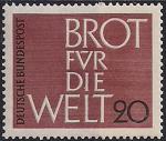 ФРГ 1962 год. Политический призыв - "Хлеб всему миру". 1 марка