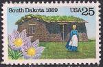 США 1989 год. 100 лет штату Южная дакота. 1 марка