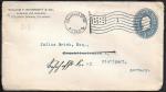 Конверт прошел почту США 1898 год. От брокерской фирмы, Колорадо - Штутгарт, с ВЗ