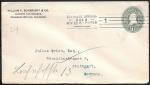 Конверт прошел почту США 1899 год. От брокерской фирмы, Колорадо - Штутгарт, с ВЗ
