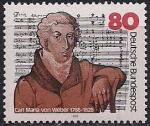 ФРГ 1986 год. 200 лет со дня рождения композитора Карла Вебера. 1 марка
