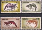 Нигерия 1988 год. Креветки. 4 марки