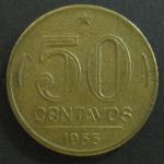 Монета 50 сентаво 1955 г. Бразилия