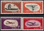 Румыния 1953 год. Спортивные самолёты. 4 марки с наклейкой