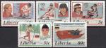 Либерия 1988 год. Зимние Олимпийские игры в Калгари. 5 марок