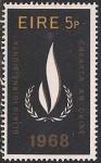 Ирландия 1968 год. 20 лет ООН. 1 марка с наклейкой