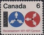 Канада 1971 год. 100 лет переписи населения в Канаде. 1 марка