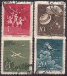 Китай 1958 год. Воздушный спорт. 4 гашеные марки 