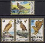 Монголия 1988 год. Хищные птицы. 4 гашёные марки