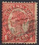 Квинсленд (Австралия) 1896 год. Королева Виктория. 1 гашеная марка