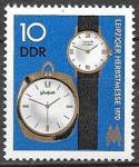 ГДР 1970 год. Лейпцигская осенняя ярмарка, часы, 1 марка