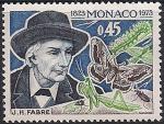 Монако 1973 год. 150 лет со дня рождения энтомолога Жана Фабра. Бабочки. 1 марка