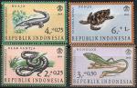 Индонезия 1966 год. Рептилии, 4 марки