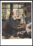 Открытое письмо. Худ. Э. Мейерхейм. Сцена у окна. 1956 год