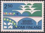Финляндия 1989 год. 40 лет Совета Европы. 1 марка