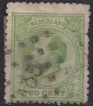 Нидерланды 1872 год. Стандарт. Король Вильям 3-й (ном. 20). 1 гашеная марка из серии