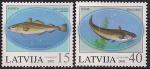 Латвия 2002 год. Рыбы. 2 марки