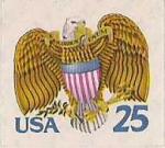 США 1989 год. Геральдический орел. 1 марка самоклейка