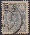 Финляндия 1875/82 год. Герб 20 пенни (синяя). 1 гашеная марка из серии