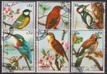 Эмират Шарджа 1972 год. Местные птицы. 6 гашеных марок