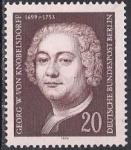 Западный Берлин (Германия) 1971 год. 275 лет со дня рождения художника Георга Кнобельсдорфа. 1 марка
