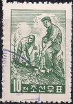 КНДР 1961 год. День лесовозобновления. 1 гашёная марка