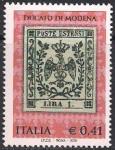 Италия 2002 год. 150 лет первой почтовой марке Модены (146.2850). 1 марка