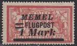 Германия Рейх (Мемель) 1922 год. Авиапочта. НДП нового номинала (1 марка) на марке с номиналом 40 сантимов. 1 марка из серии