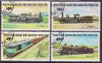 Верхняя Вольта 1984 год. Локомотивы. 4 гашеные марки