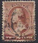 США 1882 год. Президент Д. Вашингтон (ном. 2). 1 гашеная марка из серии