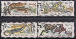 ЧССР 1989 год. Рептилии в природном заповеднике. 4 гашёные марки