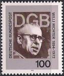 ФРГ 1994 год. 100 лет со дня рождения немецкого политика Вилли Рихтера. 1 марка