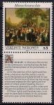 ООН Вена 1993 год. Картина австрийского художника Фердинанда Георга Вальдмюллера "Немецкая свадьба" (5). 1 марка с купоном из серии