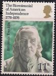 Великобритания 1976 год. 200 лет со дня рождения Бенджамина Франклина. 1 марка