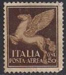 Италия 1930 год. Пегас (ном. 50). 1 марка из серии с наклейкой
