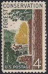 США 1958 год. Сохранение лесов. Косули. 1 марка