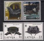 Латвия 2008 год. Летучие мыши. 4 марки (196.318)