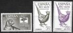 Рио-Муни 1965 год. Экваториальная Гвинея, Фазан, гепард и герб, 3 марки.(((