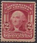 США 1903 год. Д. Вашингтон (ном. 2). 1 марка из серии с наклейкой