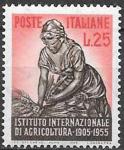 Италия 1955 год. Международный институт сельского хозяйства. 1 марка 