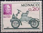 Монако 1963 год. 100 лет со дня рождения Генри Форда. Модель автомобиля "Форд А". 1 марка. наклейка