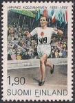 Финляндия 1989 год. 100 лет со дня рождения выдающегося бегуна Ханнеса Колехмайнена. 1 марка
