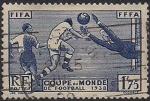 Франция 1938 год. Чемпионат мира по футболу. 1 гашёная марка